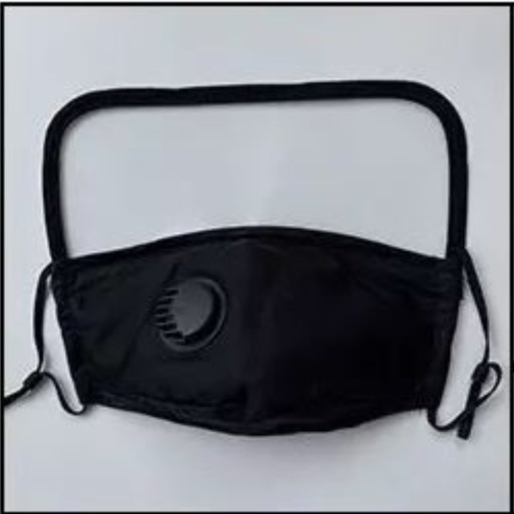 Black Reusable/Washable Face Mask with Shield